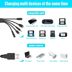 5 ใน 1 สายชาร์จ USB สําหรับ Nintendo DS Lite/Wii U/ใหม่ 3DS XL,3DS XL,2DS,DSi XL,NDS/GBA SP(gameboy ล่วงหน้า sp),PSP 1000 2000 - Product Image 4