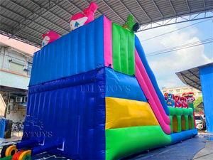 カスタムメイドの大きなインフレータブル楽しい都市、インフレータブル遊園地、子供用スライド付きの弾力のある城 - Product Image 2