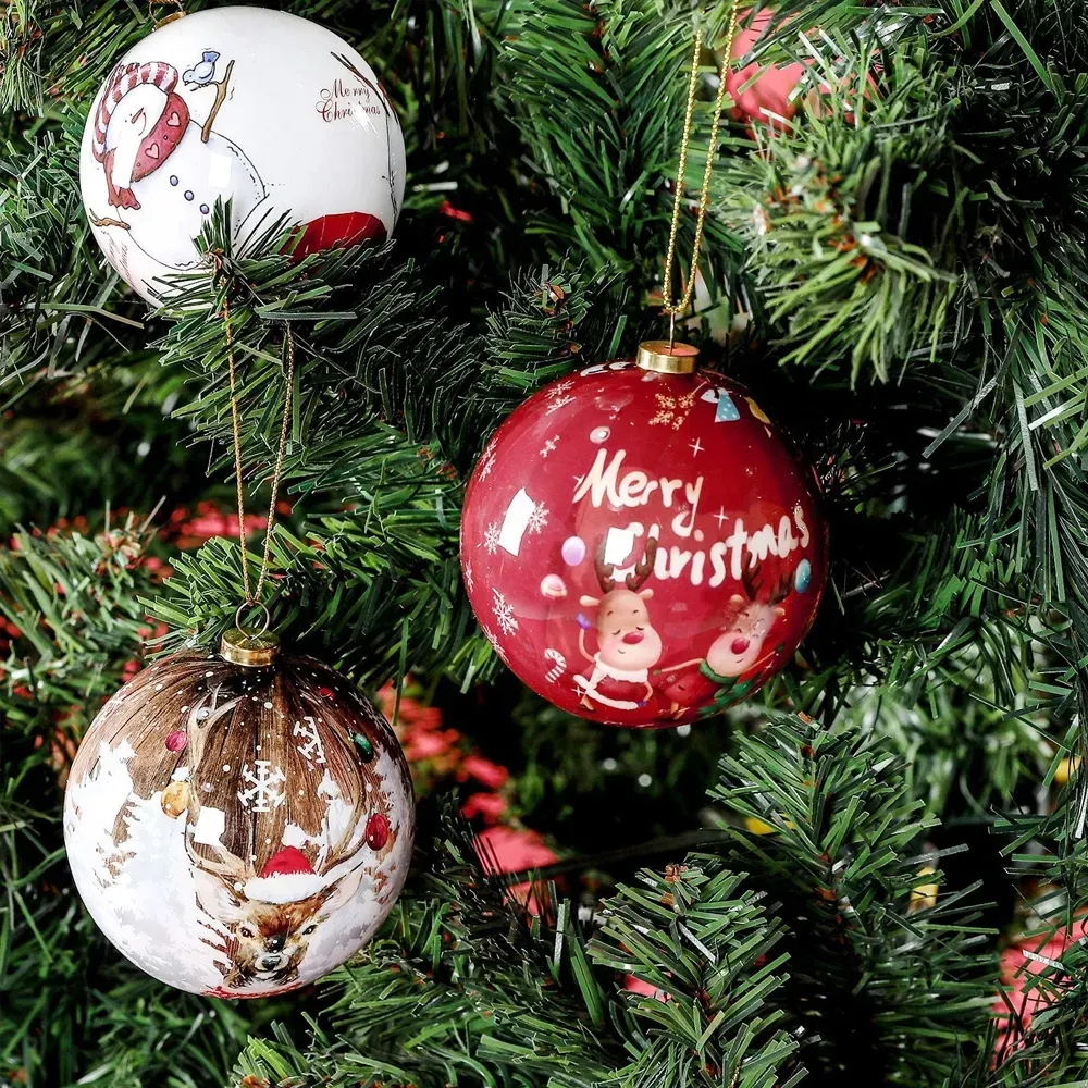 Bolas de Navidad Árbol de Navidad Bolas colgantes Decoraciones Adornos de Navidad Bola de 8cm Regalos de Año Nuevo Decoración para el hogar