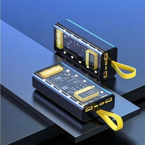 定制标志大容量20000毫安电源组usb-c快速充电内置电缆透明发光二极管显示器微型USB礼品 - Product Image 5