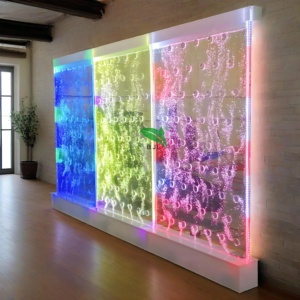 Decorazione luminosa a Led per interni colorata digitale di programmazione fontana da ballo in acrilico muro a bolle d'acqua