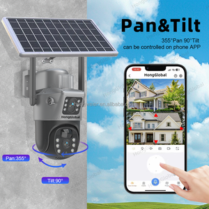 HongGlobal 8MP WiFi kablosuz güneş enerjili gözetim kamera Eseecloud 4K çift Lens IP PTZ güvenlik CCTV güneş WiFi kamera - Product Image 5