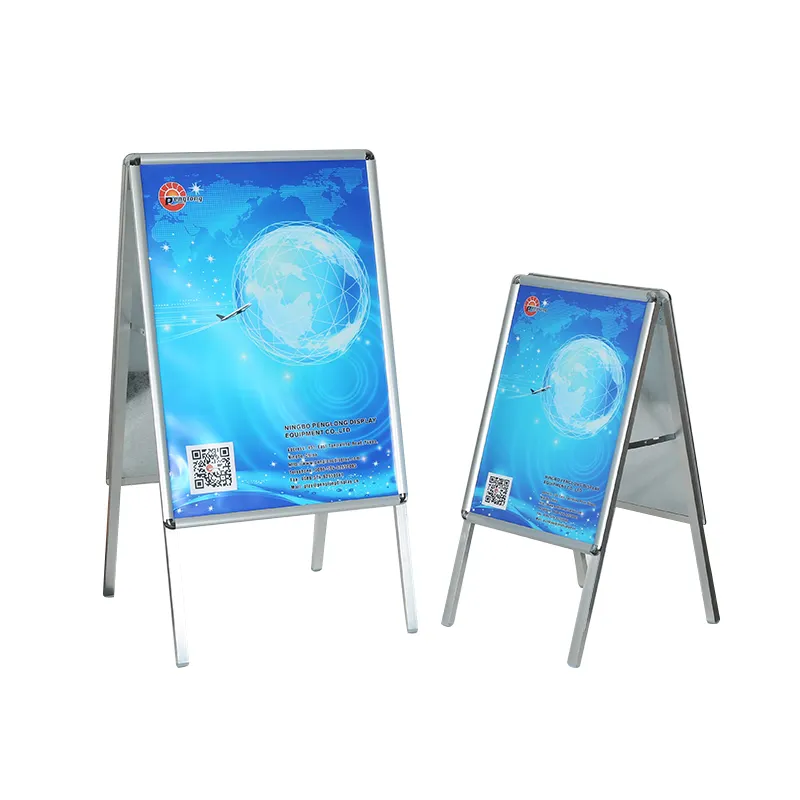 Double side 25MM aluminum advertising outdoor portable poster display A frame stand A1 A2