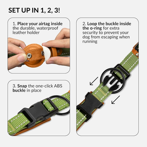 Nuevo <span class=keywords><strong>Collar</strong></span> táctico de cuero para perros medianos y grandes, conjunto de posicionamiento Airtag de poliéster duradero, estampado de estilo Simple - Product Image 6