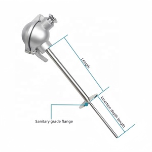 Resistencia térmica WZP-Tipo higiénico Pt100 Sonda de acero inoxidable Sensor RTD con transmisor de salida de 4-20mA - Product Image 2