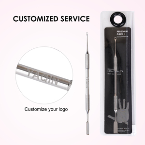 High End tırnak eti itici takım kiti gümüş açılı kare düz Mini 420 paslanmaz çelik tırnak tırnak eti itici tırnak çelik itici - Product Image 3