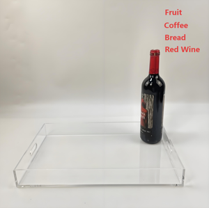 ถาดอะคริลิคใสตกแต่งมีที่จับป้องกันการไหลล้นสำหรับเคาน์เตอร์ห้องนั่งเล่นโต๊ะกาแฟซิลิโคน - Product Image 3