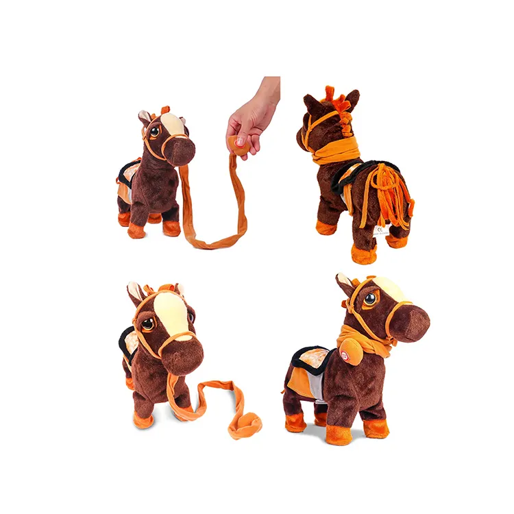 BSCI OE ODM fabbrica professionale dimensioni personalizzate colore elettronico animato danza canto camminare Push Walk Toy Walking Horse Toy