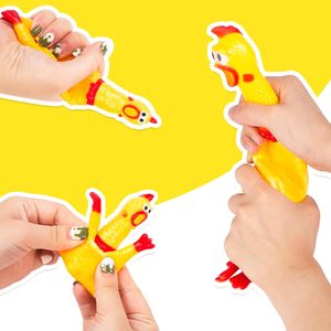 Squeaky kauçuk tavuk oyuncaklar şaka yenilik oyuncak şaka gürültü MakerPet çiğnemek hediyeler için çığlık köpek oyuncaklar