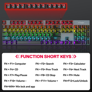 Teclado RGB mecánico para juegos con cable, 104 teclas, eje Cian, e-sport, teclado de programación Macro para Pc, tableta, portátil - Product Image 6