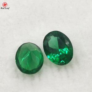 Redleaf takı ucuz zümrüt Oval yeşil cz taşlar sentetik kuvars kristal kübik zirkonya - Product Image 4