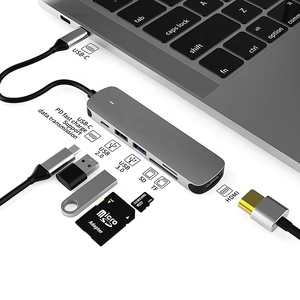 6 in 1 Hub Usb PD60W HD-MI USB3.0 USB2.0 SD TF PD Support All Type-c Channel <strong>Computers</strong> - Product Image 1