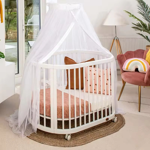 Boori Nursery Đồ Nội Thất Chuyển Đổi 3 Trong 1 Bằng Gỗ Ốc Đảo Hình Bầu Dục Cot Bé <span class=keywords><strong>Crib</strong></span> Phổ 6 Ngăn Kéo Ngực Natty Lưu Trữ Changer - Product Image 2