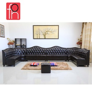 <span class=keywords><strong>Dallas</strong></span> Black Pu kulit vinil kayu lapis bagian dari kayu bingkai <span class=keywords><strong>Sofa</strong></span> restoran Booth - Product Image 5