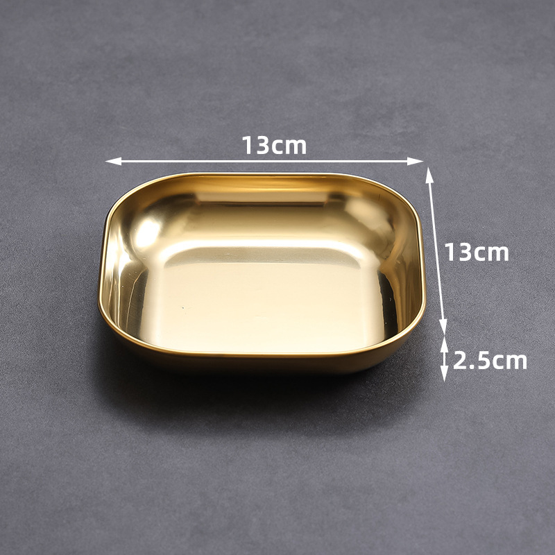 13cm square dessert plate (gold)