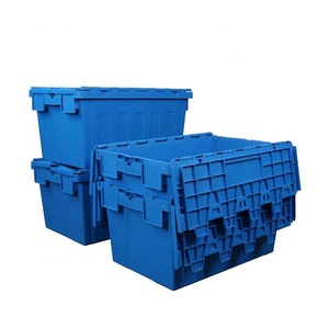 Heavy Duty Large Warehouse Storage <strong>Stackable</strong> Plastic <strong>Container</strong> <strong>Stack</strong> and Nest Tote with Lid - Product Image 1