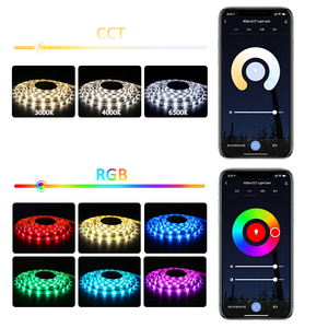 スマート無線lan制御rgb + cct 5050smd防水5メートル/セットチュウヤアプリ制御音楽感知IP65 ledストリップライト - Product Image 5