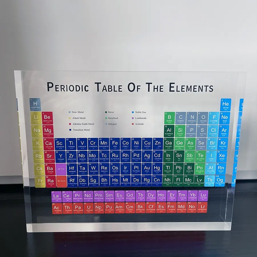 Tabla periódica acrílica de los elementos tabla periódica 3D de elementos marco de visualización para aprender niños adultos regalos para profesores