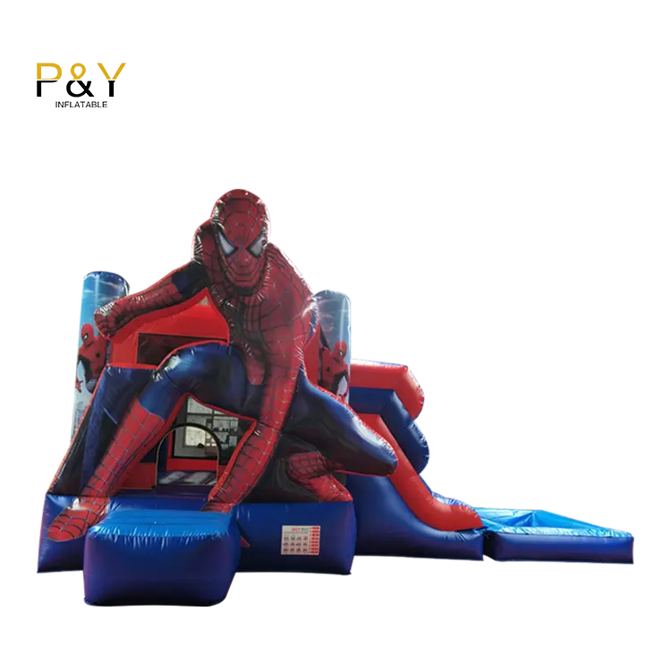 Commercial spider man inflatable bouncer bouncy jumping castle spiderman bounce house water slides for sale