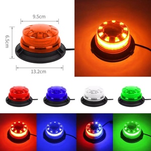 Kaliteli LED flaşlı uyarı lambası DC 10-30V kırmızı mavi Amber Lens manyetik Beacon su geçirmez IP65 araç tarım kullanımı için - Product Image 2