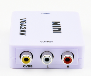 Mini Small White Box VGA2AV <strong>Vga</strong> <strong>to</strong> <strong>Rca</strong> Media Converter Audio and Video <strong>VGA</strong> <strong>to</strong> AV Adapter AV <strong>to</strong> <strong>VGA</strong> for Old Tv