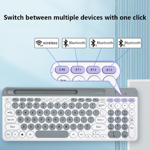 Juego de teclado y ratón inalámbricos de modo dual de 4 canales, teclado redondo Punk, combinación de ratón y teclado recargable - Product Image 4