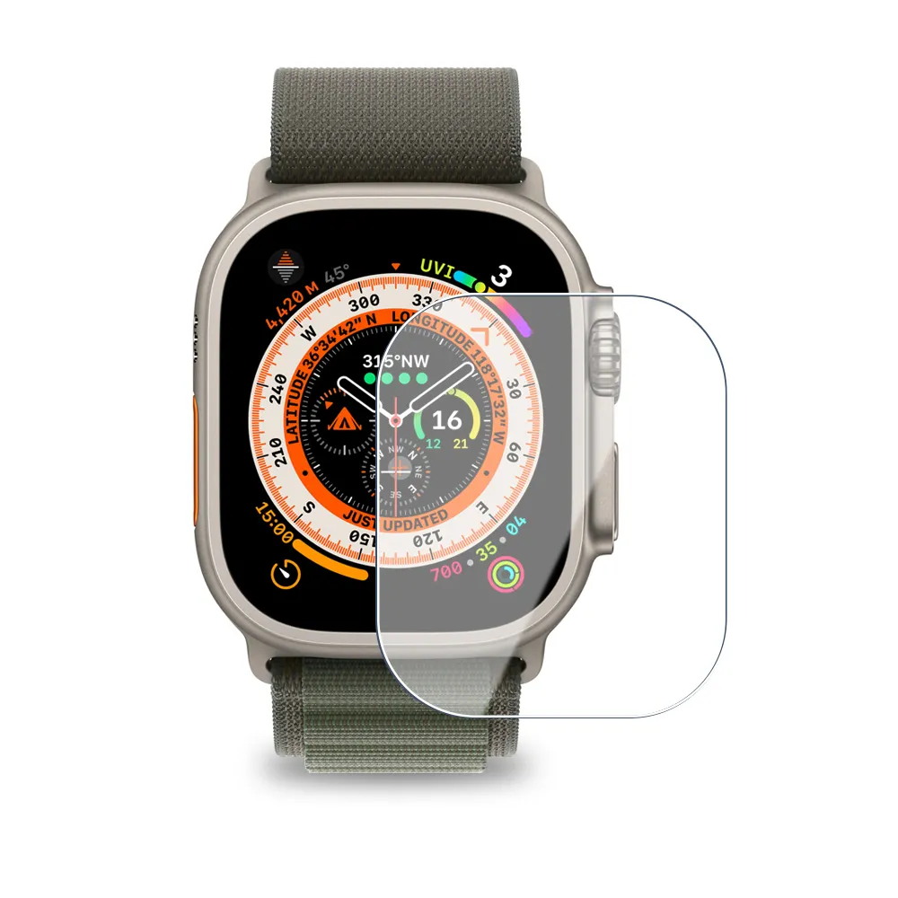 TPU 9H ברור מזג זכוכית חכם שעון מסך מגן עבור אפל שעון סדרת 7 Ultra 49mm