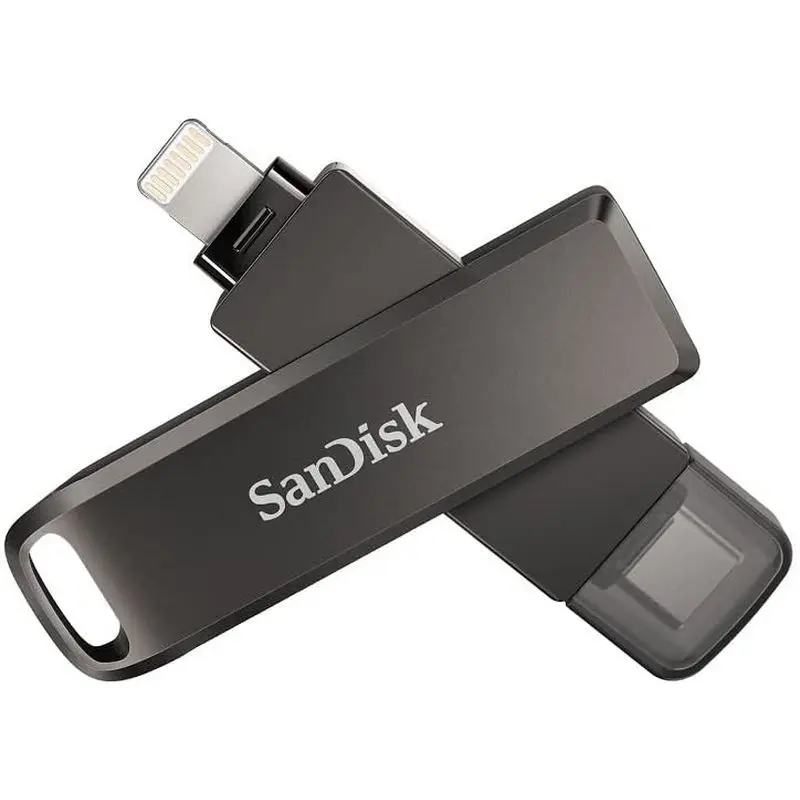 SanDisk iXpand Luxe 플래시 드라이브 U 디스크 전체 금속 케이스 2 in 1 iPhone 및 USBTypec Black 256G