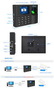 A12 Sistema DE ASISTENCIA biométrica Reloj de tiempo Máquina de asistencia de tiempo de huellas dactilares con TCP/IP - Product Image 6