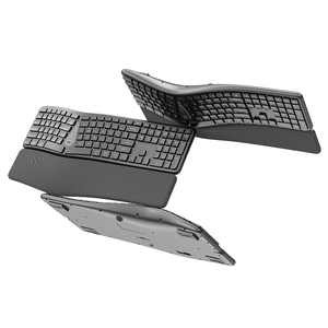 Wave Keys Ergo Split Keyboard Cómodo Natural Typing Wired Wireless Bluetooth Teclado ergonómico con reposamanos acolchado - Product Image 1