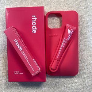 High Version Rhodes New Color Hailey Lip Gloss Stereo Silicone Cell Phone Case with Lipstick Holder for iPhone 16 Promax - Product Image 3