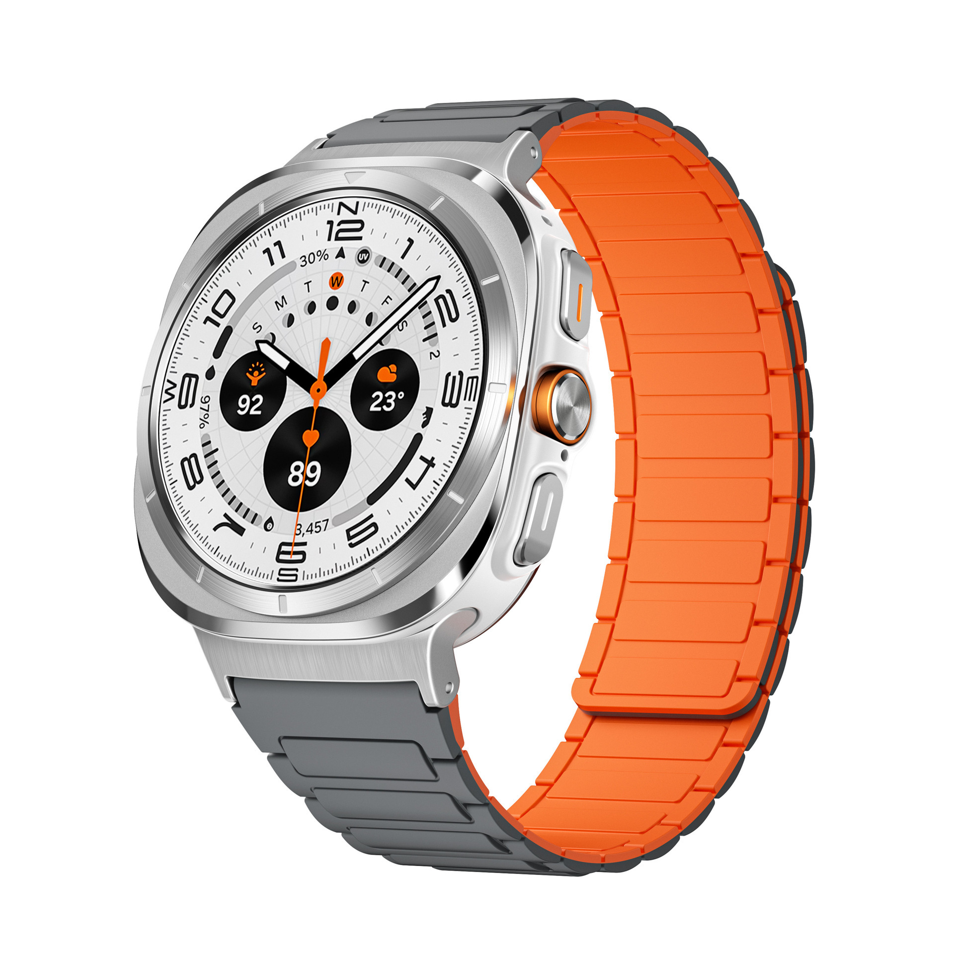 Gris-Orange coloré - Connecteur Argent