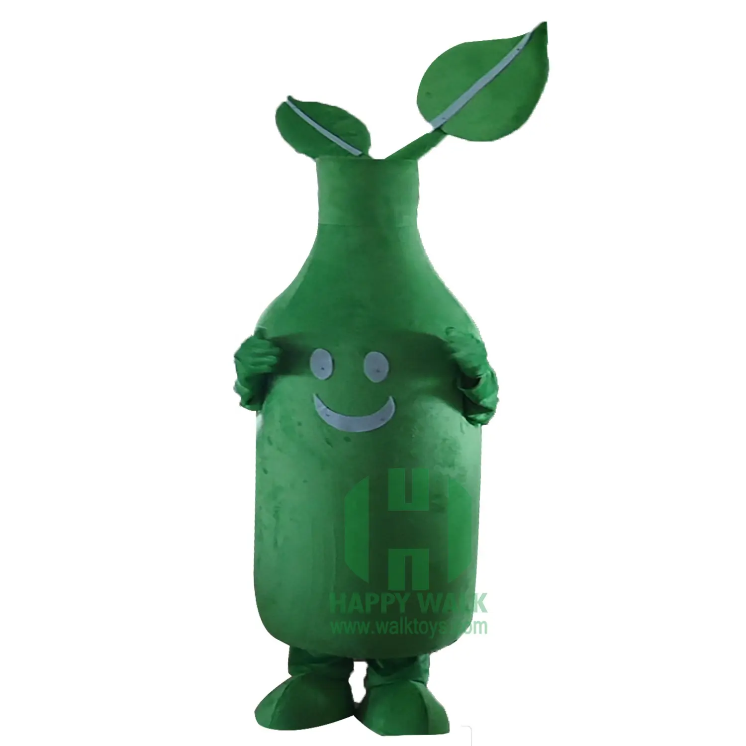 Bottiglia per adulti con costume mascotte personalizzato foglie verdi per adulti