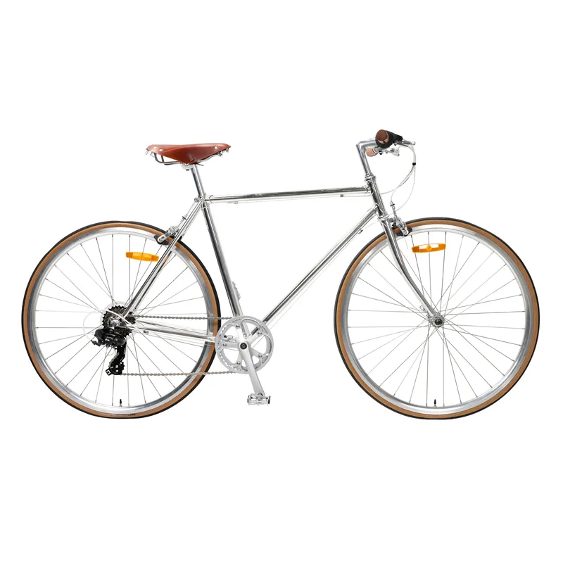 Juego de ruedas de piñón fijo para bicicleta Fixie, clásico, hermoso, gris, una sola velocidad, 700c, marco de aluminio, rueda de engranaje fijo