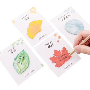 28 Tờ Lá Rơi <span class=keywords><strong>Maple</strong></span> Ginkgo Lá Ghi Chú Lịch Trình Tự Dính Ghi Nhớ Pad Ghi Chú Dính Bookmark Kế Hoạch Dán - Product Image 1