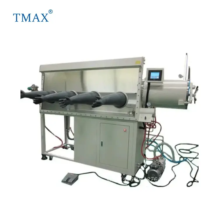 Zweikammer-Edelstahl-Vakuum handschuh fach der Marke TMAX (Kammer größe 94x42x35) mit Luftschleuse kammer