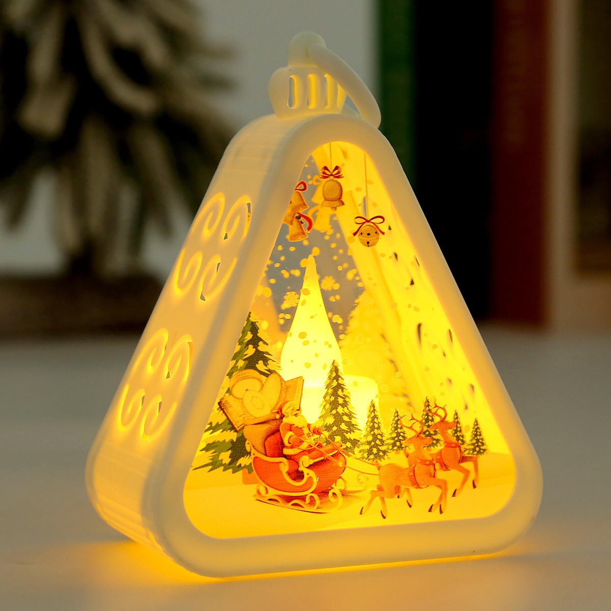 Triangular Lantern - White Elk