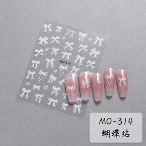 Kız ilmek kendinden yapışkanlı DIY su geçirmez tırnak çıkartmaları pembe manikür Charms sarar Nail Art dekorasyon çıkartması