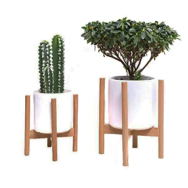 Suporte de madeira para plantas, suporte de vaso de flores para plantas de bambu