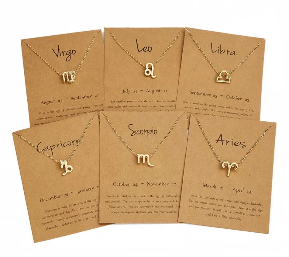 Viejo inglés horóscopo nacimiento carta astrología collar, collar de Mujer para Mujeres cumpleaños regalo