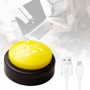 Botón de sonido programable parlante con voz, botón pulsador fácil personalizado grande, botones de fiesta de baile de música electrónica con luz LED - Product Image 6