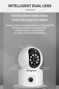 热卖iCSee 2K 4MP智能家居室内网络360监控无线安全<span class=keywords><strong>PTZ</strong></span> IP WiFi双镜头闭路电视摄像机