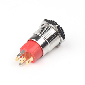<strong>DPDT</strong> Ip67 Waterproof 2no 2nc Pin Terminal Latching Dot Illuminated 16mm High Head <strong>Push</strong> <strong>Button</strong> Metal <strong>Switch</strong> LED - Product Image 2