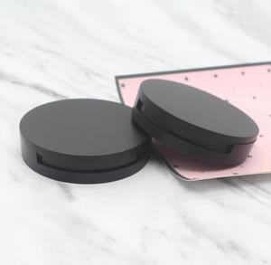 Forma rotonda scatola di polvere compatta vuota nero plastica pressata compatto contenitore di imballaggio in polvere con specchio - Product Image 4