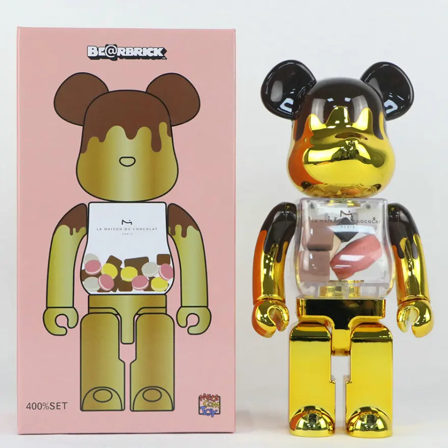 1Colour 28cm 400% Tide Brand Bearbrick Macau UM Chocolate ABS Action Figure With Boxed