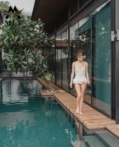 Mly Lưới Fishnet Váy Mùa Hè Mới Đến Sexy Hoa Ống Hàng Đầu Váy Ngọt Ngào Bộ Cho Phụ Nữ Cô Tắm Phù Hợp Với - Product Image 2