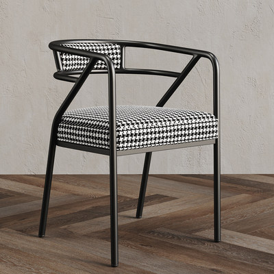 Coussin pied-de-poule noir