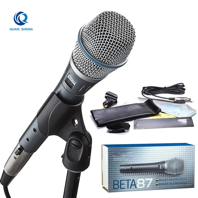 Beta87AプロフェッショナルボイスカラオケマイクスーパーカーディオイドコンデンサーマイクロスタジオレコーディングマイクBeta87