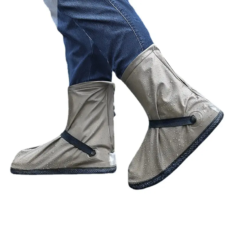 Venta al por mayor de PVC de día lluvioso al aire libre viajes de alta calidad zapatos cubre impermeable antideslizante zapatos cubre con cremallera