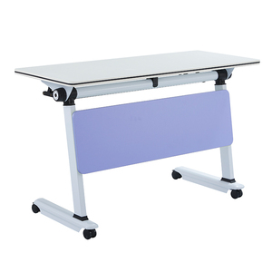 简单设计可移动折叠培训台办公室会议桌可折叠会议桌带轮子 - Product Image 1